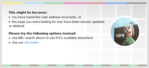 BBC error page