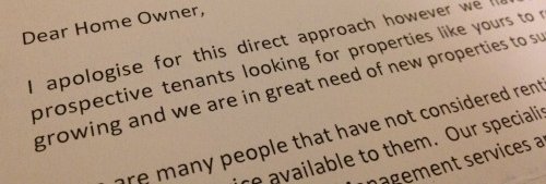 Estate agent letter