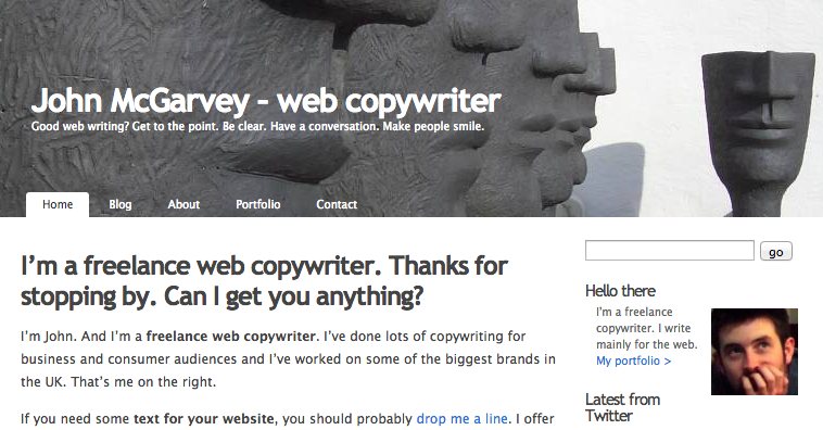 How my website used to look