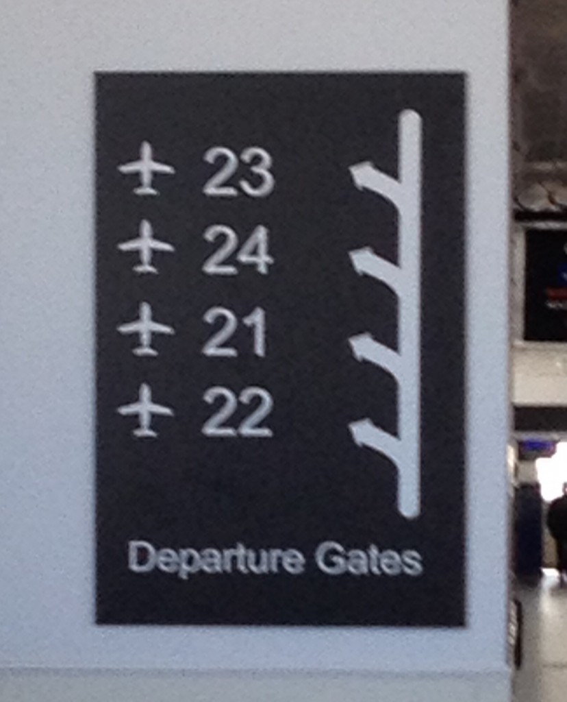 Departure gates sign