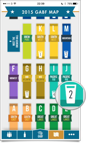 Floorplan with beer locations highlighted